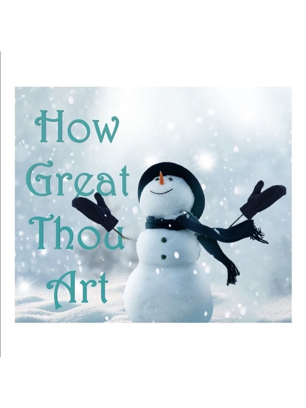 100 (2x2 Inch) Square Stickers, How Great Thou Art Snowman High Gloss, Thank You - Picture 3 of 3